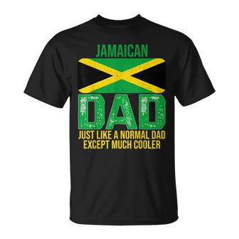 Mens Vintage Jamaican Dad Jamaica Flag For Fathers Day T-Shirt - Seseable