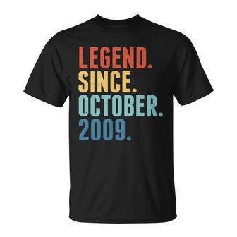 Vintage Legend Since October 2009 Birthday Unisex T-Shirt - Monsterry UK
