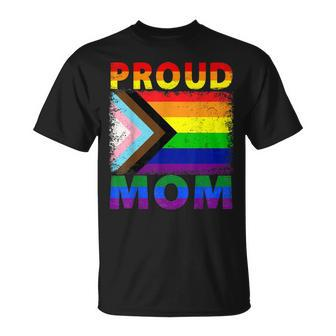 Vintage Lgbtq Rainbow Flag Proud Ally Pride Mom T-Shirt - Seseable