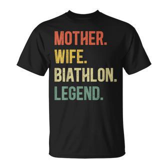 Vintage Mutter Frau Biathlon Legende Retro Wintersport T-Shirt - Seseable