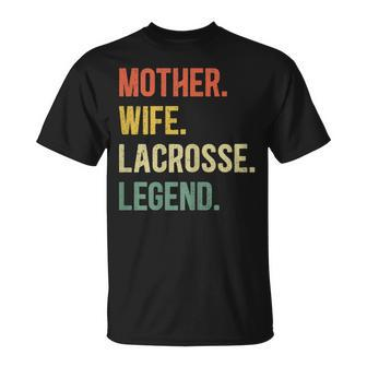 Vintage Mutter Frau Lacrosse Legende Retro Lacrosse Mädchen T-Shirt - Seseable