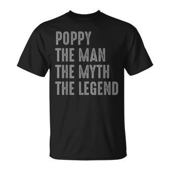 Vintage Poppy The Man The Myth The Legend Unisex T-Shirt - Seseable