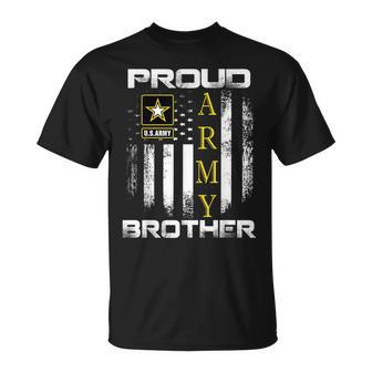 Vintage Proud Army Brother With American Flag T-Shirt - Seseable
