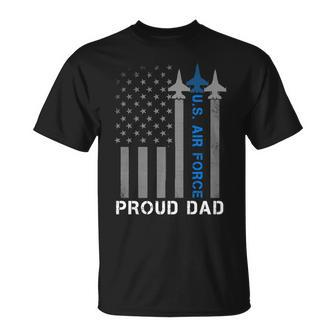 Vintage Proud Dad Us Air Force Flag Usaf T-Shirt - Seseable