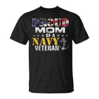 Vintage Proud Mom Of A Navy For Veteran T-shirt - Seseable