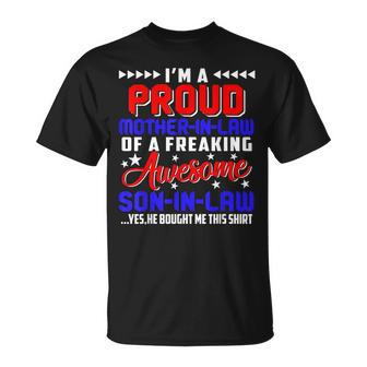Vintage Proud Mother In Law Of A Freaking Awesome Son In Law T-shirt - Thegiftio UK