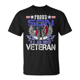 Vintage Proud Son Of A US Air Force Veteran Mom Dad T-Shirt - Seseable