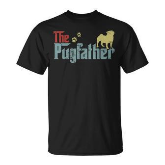 Vintage The Pugfather Happy Fathers Day Pug Lover T-Shirt - Seseable