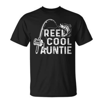 Vintage Reel Cool Auntie Fishing Mom Grandma Mothers Day Gift For Womens Unisex T-Shirt | Mazezy