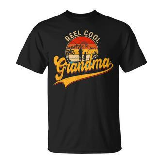 Vintage Reel Cool Grandma Loves Fishing Gift Mothers Day Unisex T-Shirt | Mazezy