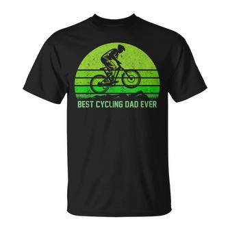 Mens Vintage Retro Best Cycling Dad Ever Mountain Biking T-Shirt - Seseable