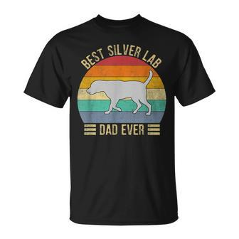 Vintage Retro Best Silver Lab Dad Ever Labrador Retriever T-Shirt - Seseable