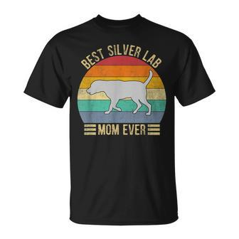 Vintage Retro Best Silver Lab Mom Ever Labrador Retriever T-Shirt - Seseable