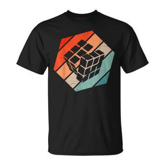 Vintage Retro Competitive Puzzles Cube Love Speed Cubing T-Shirt - Seseable