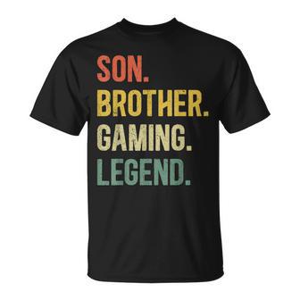 Vintage Sohn Bruder Gaming Legende Retro Video Gamer Boy Geek T-Shirt - Seseable