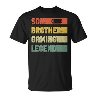 Vintage Sohn Bruder Gaming Legende Retro Video Gamer Junge T-Shirt - Seseable
