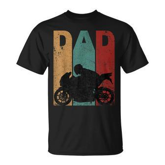 Vintage Sport Bike Dad Fathers Day Biker Motorcycle T-Shirt - Seseable