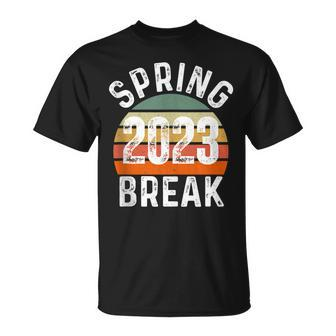 Vintage Spring Break 2023 School Family Beach Vacations T-Shirt - Seseable