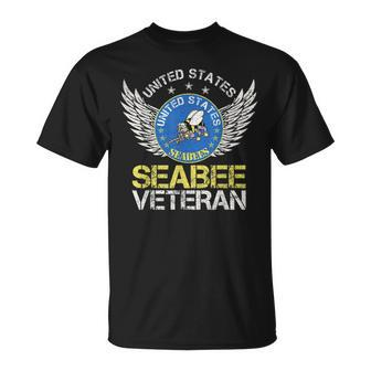 Vintage United States Navy Seabee Veteran Gift Us Military Unisex T-Shirt | Mazezy