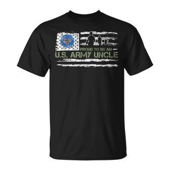 Vintage Usa American Flag Proud To Be An Army Uncle Military Unisex T-Shirt | Mazezy UK