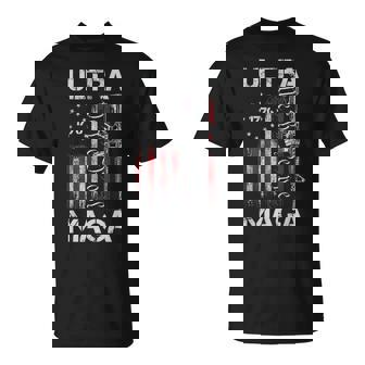 Vintage Usa Flag Ultra Maga Gun Usa 4Th Of July Trump 2024 T-Shirt - Seseable