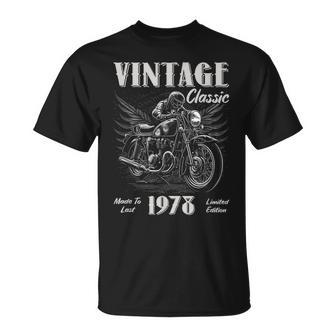 Vintage Vintage 1978 Birthday Classic Retro Motorcycle Unisex T-Shirt | Mazezy