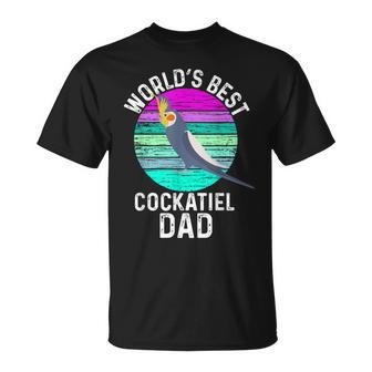 Vintage Worlds Best Cockatiel Dad Pet Parrot Unisex T-Shirt | Mazezy
