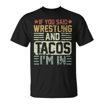 Vintage Wrestling And Tacos Novelty Sports T-Shirt - Seseable
