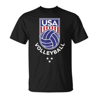 Volleyball Usa Support The Team Usa Flag Beach T-Shirt - Seseable