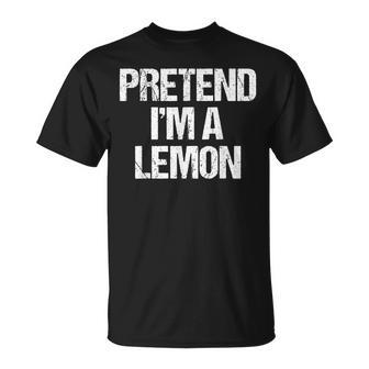 Vorgeben Ich Bin Eine Zitrone Lustig Faul Halloween-Kostüm T-Shirt - Seseable