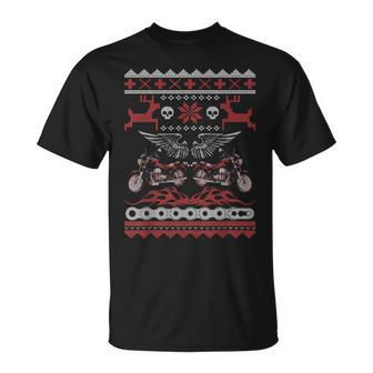 Weihnachten Motorrad Geschenk Biker Hässliche Weihnachten T-Shirt - Seseable