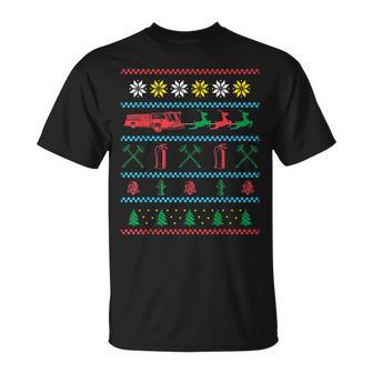 Weihnachts Feuerwehrauto Feuerwehrmann T-Shirt - Seseable