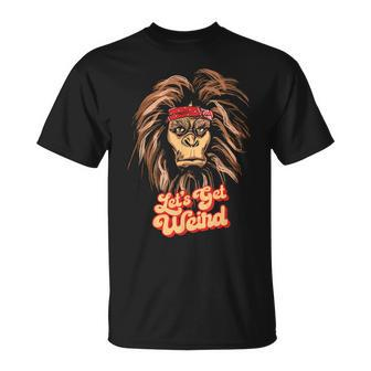 Lets Get Weird Bigfoot & Bandana Sasquatch Graphic T-shirt - Seseable