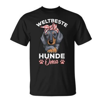 Weltbeste Hunde Oma Dackel Liebhaber Frauchen T-Shirt - Seseable