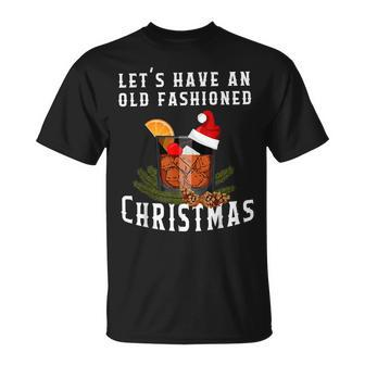 Whiskey Old Fashioned Drinker Bourbon Cocktails Xmas T-shirt - Seseable