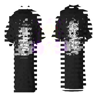 White Tiger Anime Cat Magic Witch Hat T-shirt - Thegiftio