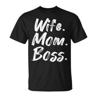 Wife Mom Boss Mama Mutter Muttertag T-Shirt - Seseable