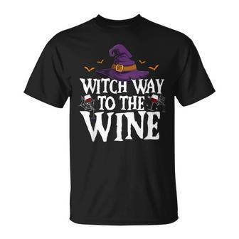 Witch Way To The Wine Halloween Witch Wine T-shirt - Thegiftio