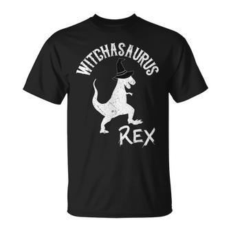 Witchasaurus Rex Witch Dinosaur Halloween T-shirt - Seseable