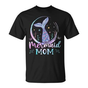 Womens Mermaid Mom Birthday Mermaid Family Matching Party Squad Unisex T-Shirt | Mazezy