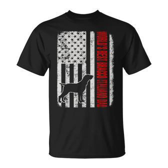 Worlds Best Bracco Italiano Dad American Flag Unisex T-Shirt | Mazezy