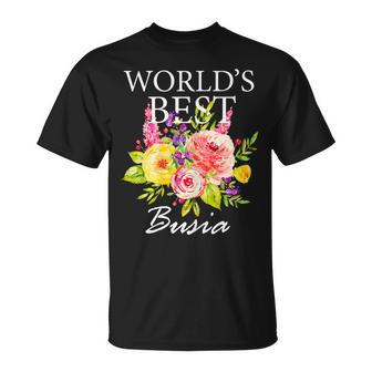 Worlds Best Busia Polish Grandma Mothers Day Flower Gift For Womens Unisex T-Shirt | Mazezy