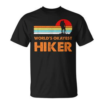 Worlds Okayest Hiker Vintage Retro Hiking Camping Men T-Shirt - Seseable