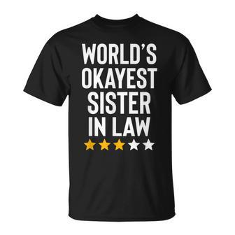 Worlds Okayest Sister In Law Birthday Christmas Gag T-shirt - Thegiftio UK