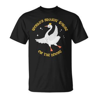 Worlds Silliest Goose On The Loose Funny Goose Unisex T-Shirt | Mazezy