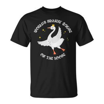 Worlds Silliest Goose On The Loose Funny Unisex T-Shirt | Mazezy AU