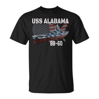 Ww2 American Battleship Uss Alabama Bb-60 Warship Veterans T-Shirt | Seseable UK