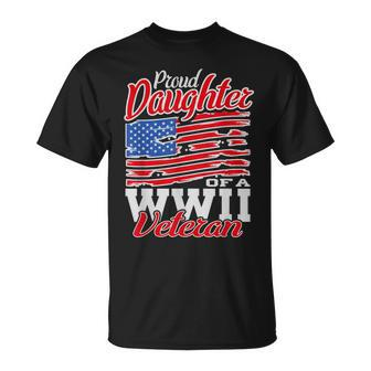 Wwii Veteran Usa Proud Daughter Women Girls T-shirt - Seseable