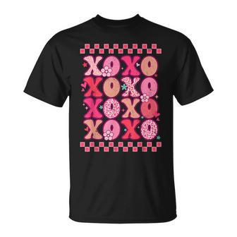Xoxo Valentine Retro Groovy Heart Love Valentines Day T-Shirt - Seseable