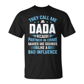 Mens They Call Me Dada Because Partner In Crime Fathers Day T-Shirt - Seseable
